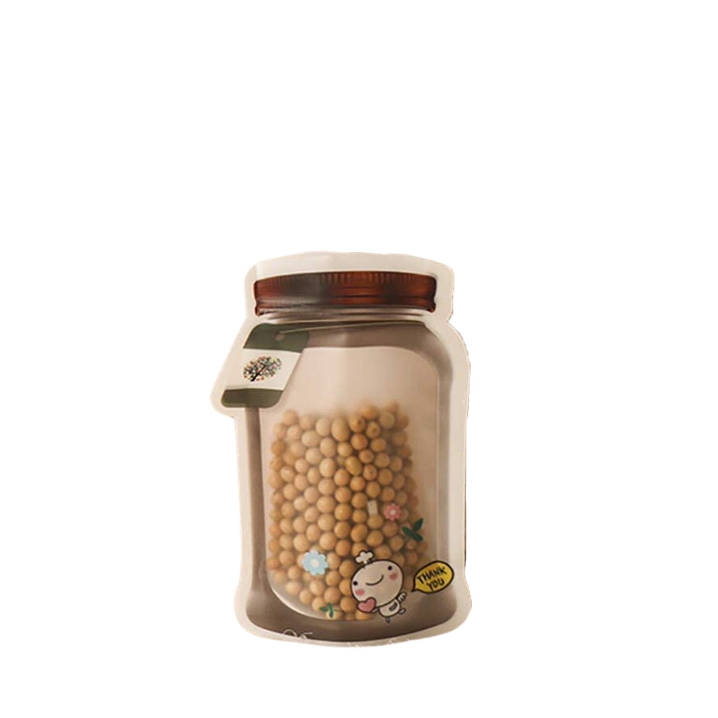 Plastic Transparent Small Jar Shaped Pouch With Zipper (2 Pc)