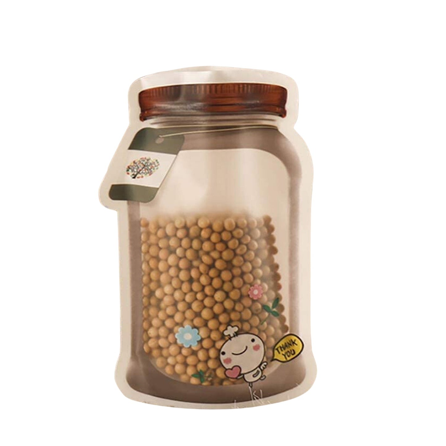 Plastic Transparent Medium Jar Shaped Pouch With Zipper (2 Pc)