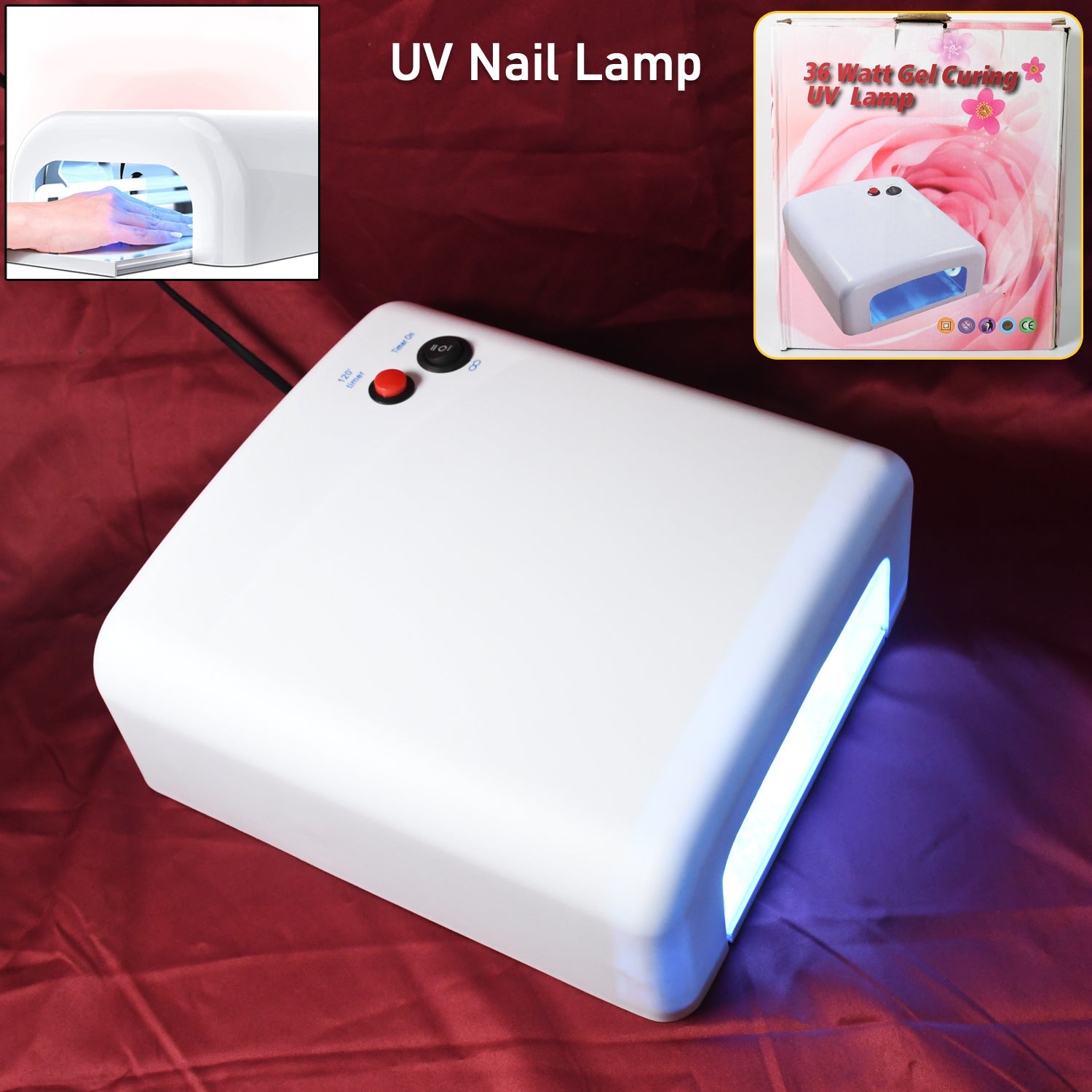 36W LED UV Lamp Nail Dryer Gel Nail Lamp Nail Polish Curing Lamp (1 Pc) - Springkart 
