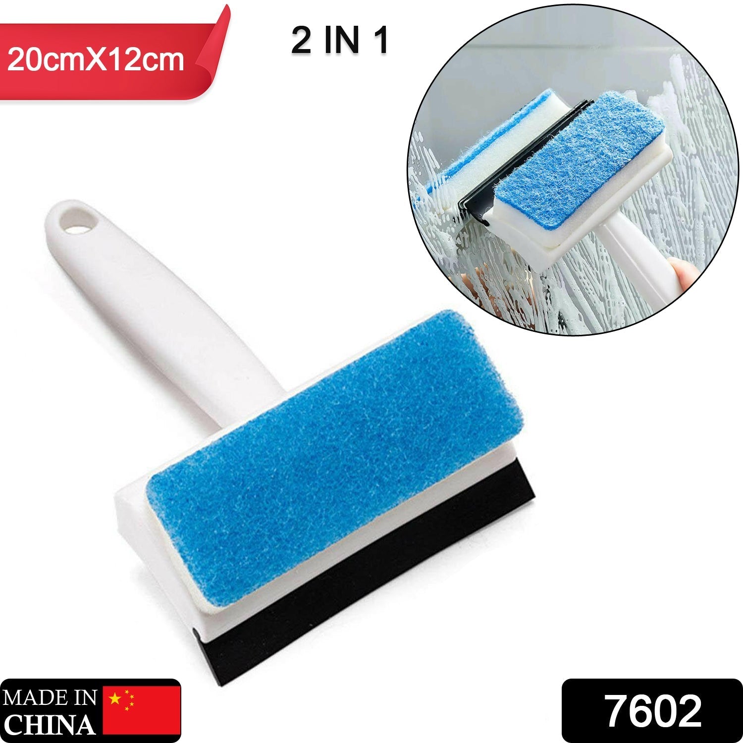 2-in-1 Glass Wiper & Cleaning Brush | Double-Sided Mirror, Tile, and Grout Cleaner for Bathroom & Windows - Springkart 