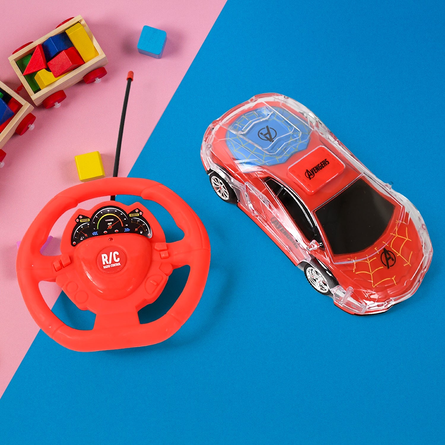 Plastic Remote Control Car, Remote Control Racing car with Two Function Backward and Forward. Handle Design Remote. Best Birthday Gift, Birthday Return Gift with Rechargeable Battery For Car - Springkart 