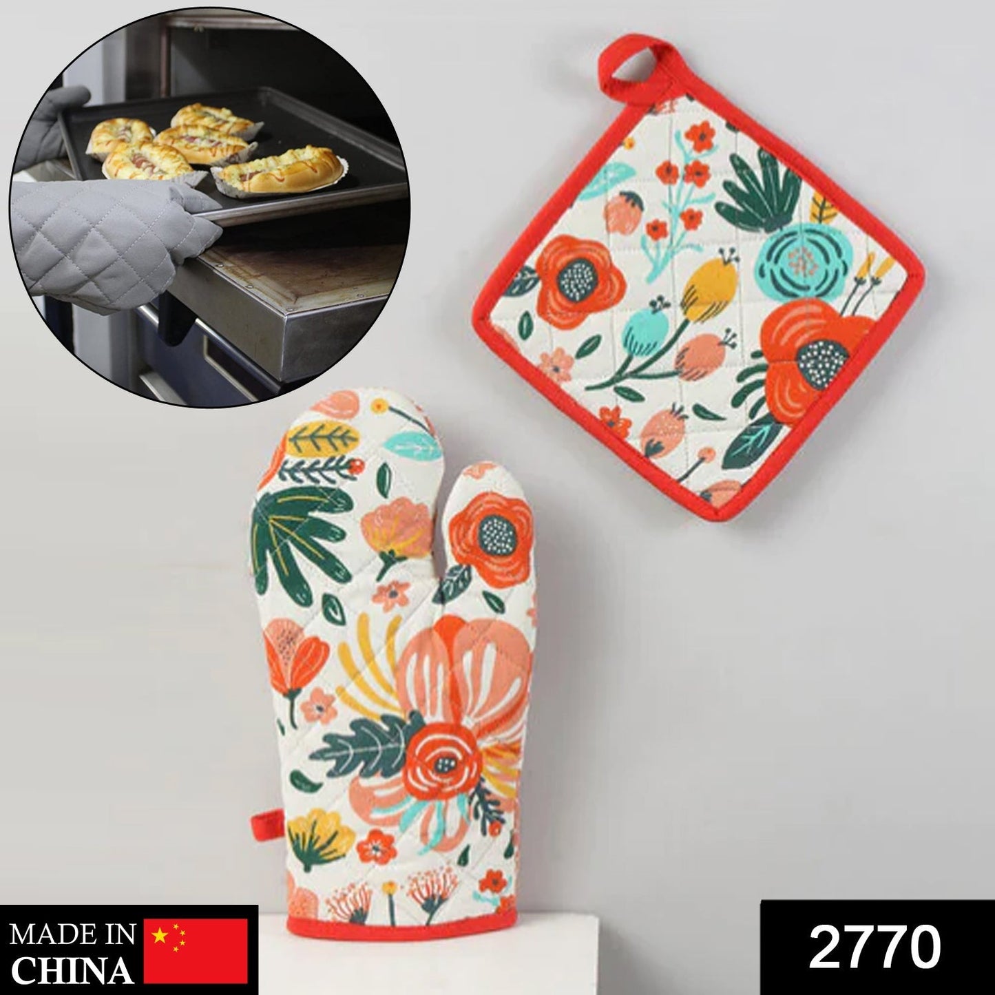 Professional Cotton Oven Mitt gloves - Springkart 