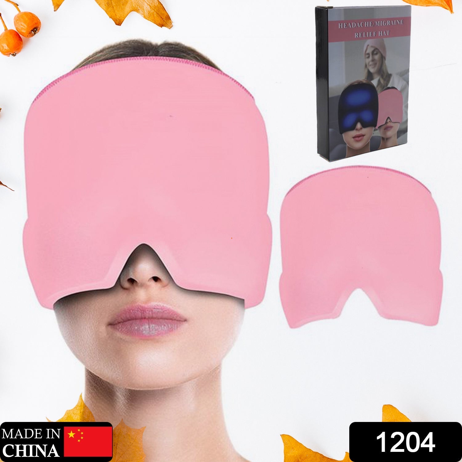 Headache Relief Hat Migraine Cap, Wearable Migraine Mask Ice Head Wrap for Tension Headache, Puffy Eyes, Sinus Headache & Stress Relief - Springkart 