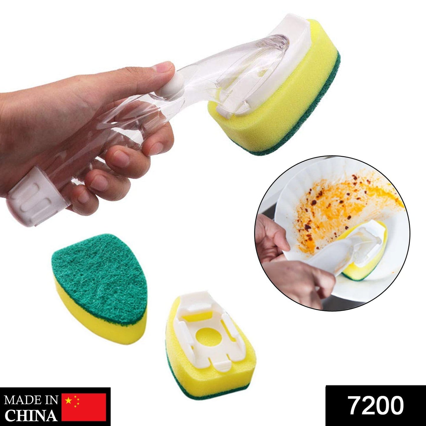 Liquid dispensing Scrub widely used for washing and cleaning utensils and all kitchen stuff to make them again clean and shiny. - Springkart 