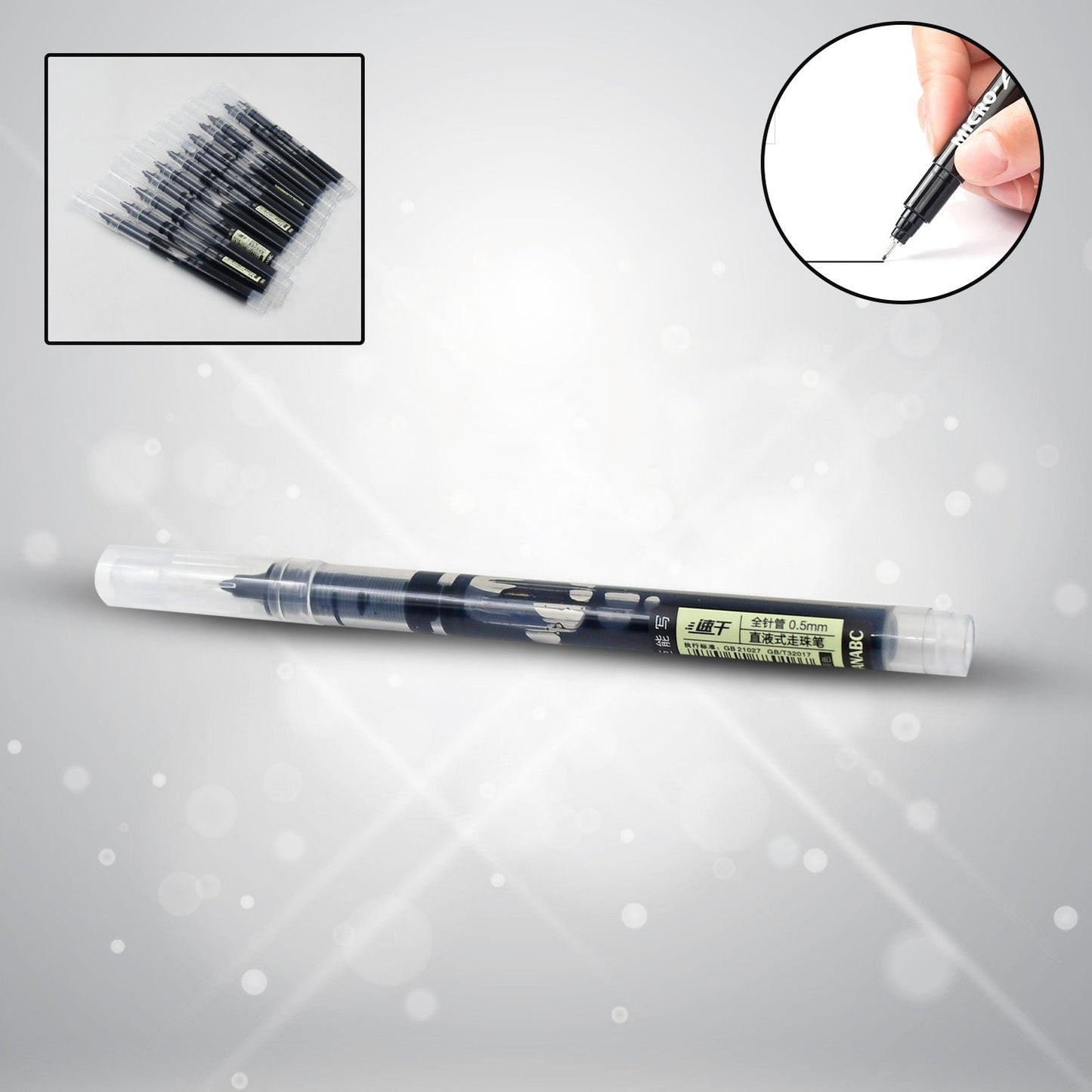 Large Black Roller ball Pens / Gel Pen Set Drawing Writing Pen 0.5 mm (12 Pcs Set) - Springkart 