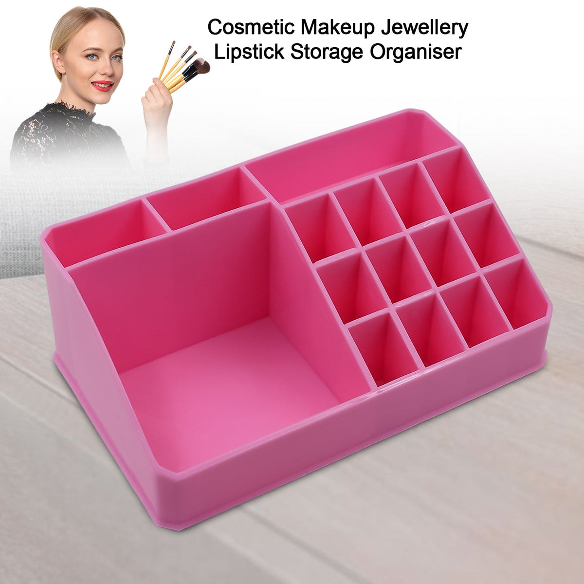 Makeup Organiser Cosmetic Makeup Lipstick Storage Box with Drawer Plastic Case Holder Skin Care Products (1 Pc) - Springkart 