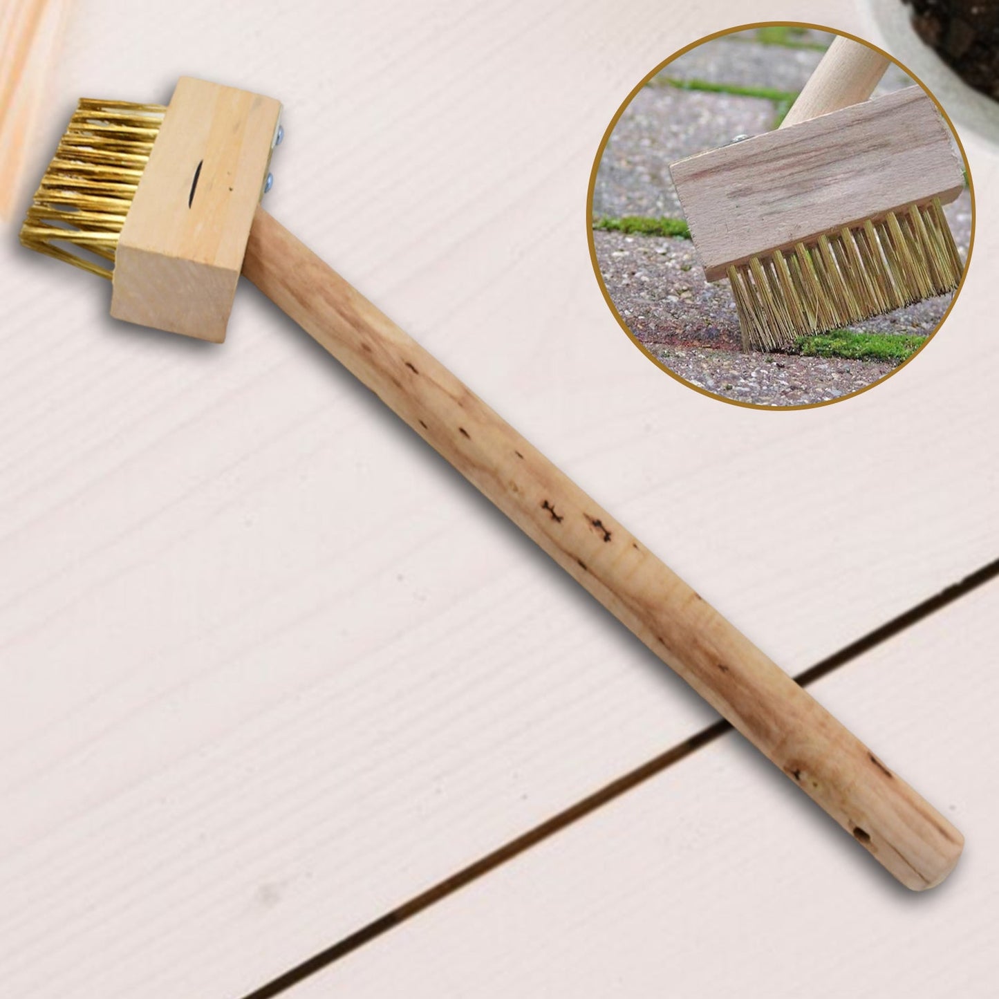 Paving Brush Wooden Block Paving Brush Patio Weed Remover Tool (1 Pc) - Springkart 