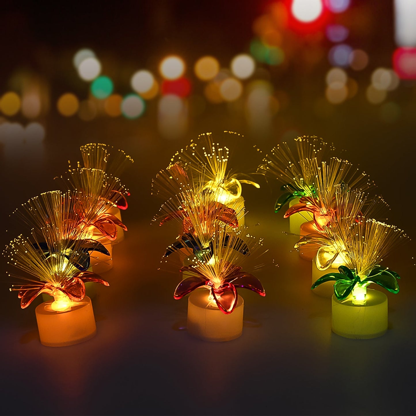 Fiber Optic Light, Mini Color Change LED Table Centerpieces, Light Up Candle - Pack of 12 - Springkart 