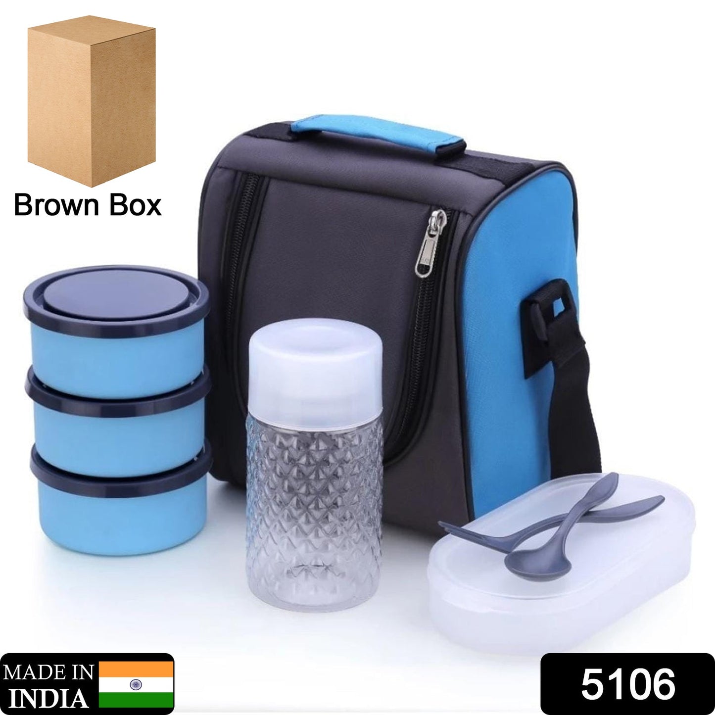 All in One Lunch Box With Fabric Bag For Office & School Use - Springkart 