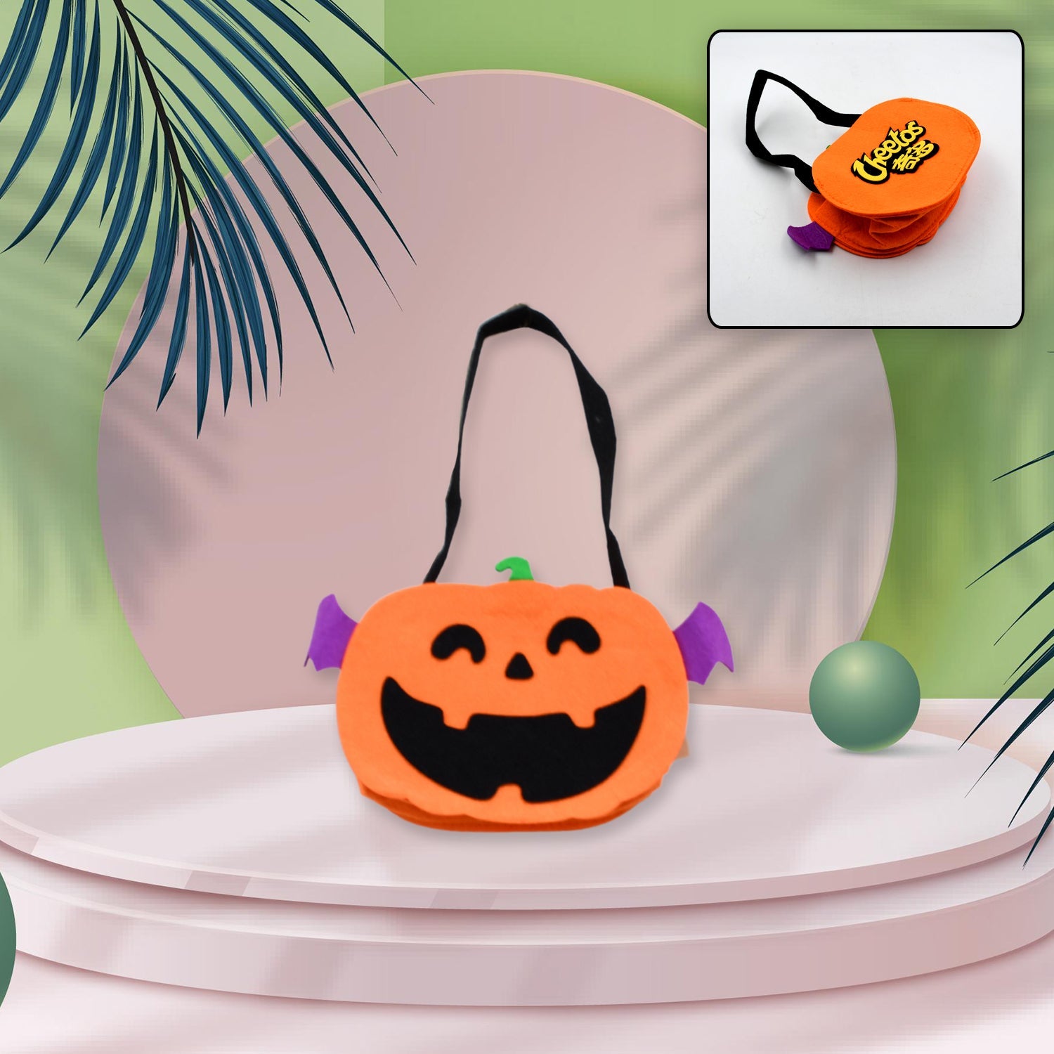Halloween Pumpkin Bags Non- Woven Candy Bags Trick or Treat Bags Portable Tote Bag Cartoon Goodie Handbag for Halloween Party Favors, Kids Gift Bag - Springkart 