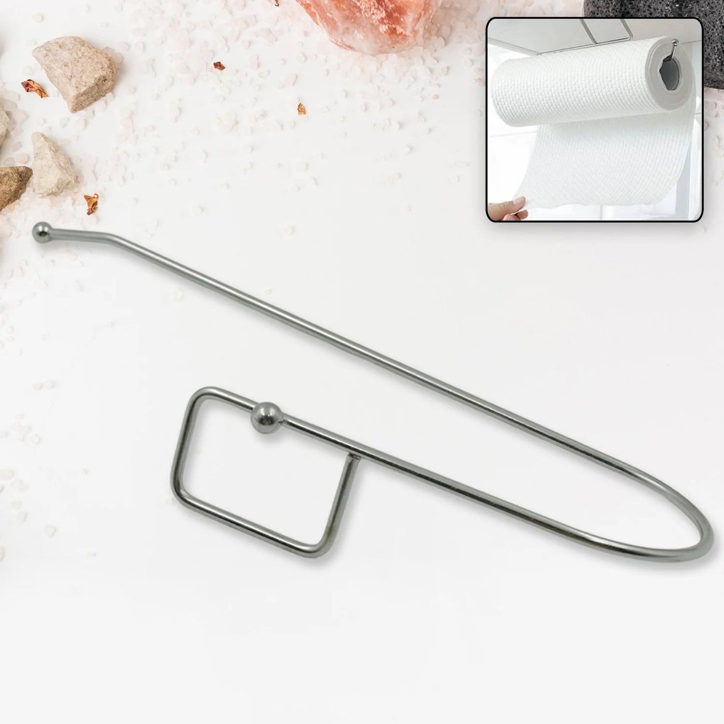 Stainless Steel Adhesive Paper Roll Holder Tissue (1 pc) - Springkart 