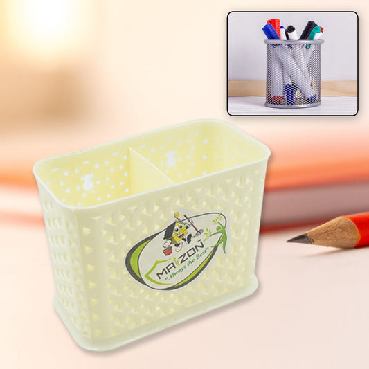 multipurpose Holder for Desk, Plastic Pen Pots Desk Organizers Pots Holder Stationary Supplies for Office, Home, School Non-slip Silicone Bottom - Springkart 