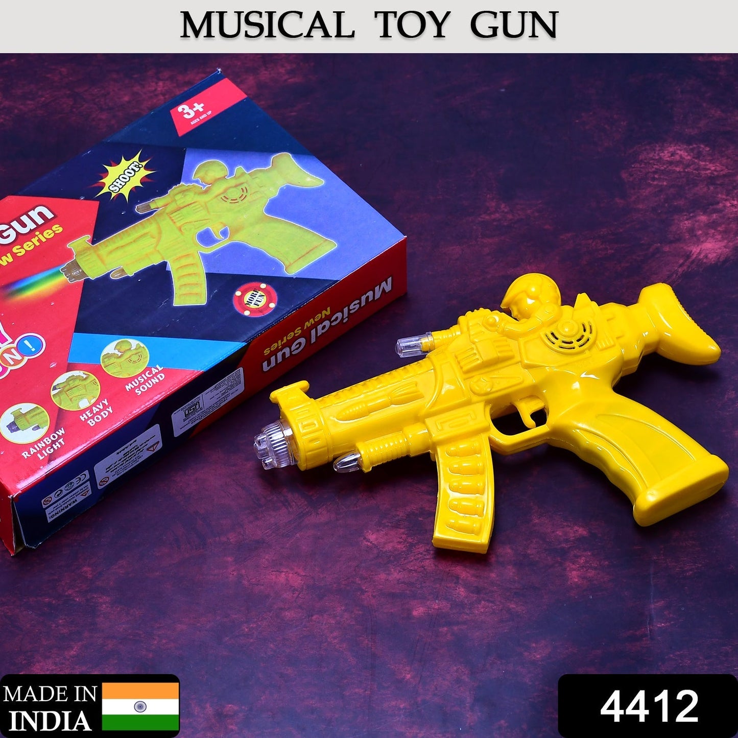 Concept Musical Transparent Glow Gear Gun With Rainbow Light ( 1 pcs ) - Springkart 