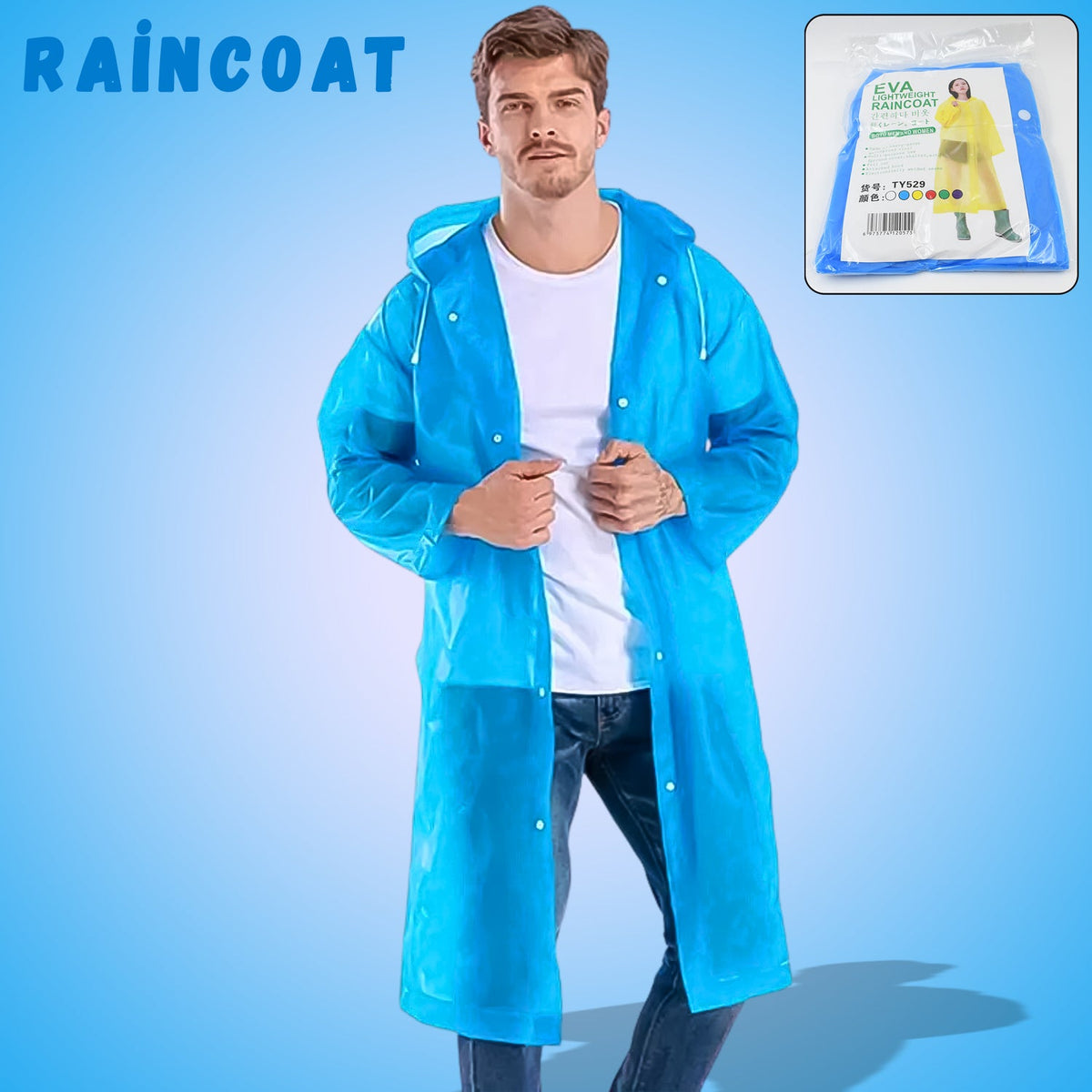 Eva Portable Rain Coat, Waterproof Raincoat (1pc) - Springkart 