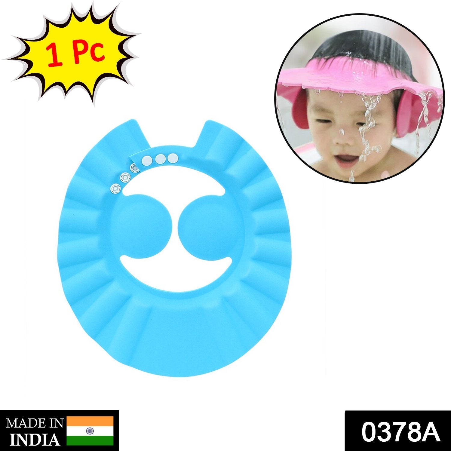 Adjustable Safe Soft Bathing Baby Shower Cap - Springkart 