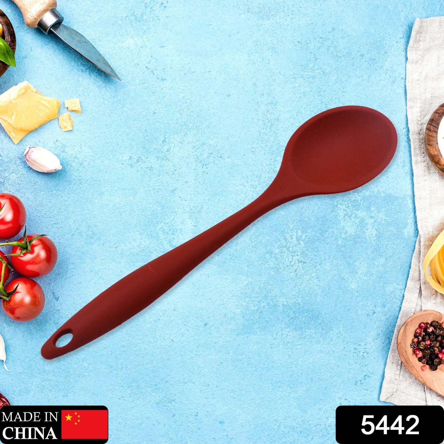 HEAT RESISTANT SILICONE BASTING SPOON NON-STICK SPOON HYGIENIC SOLID COATING COOKWARE KITCHEN TOOLS (27CM) - Springkart 