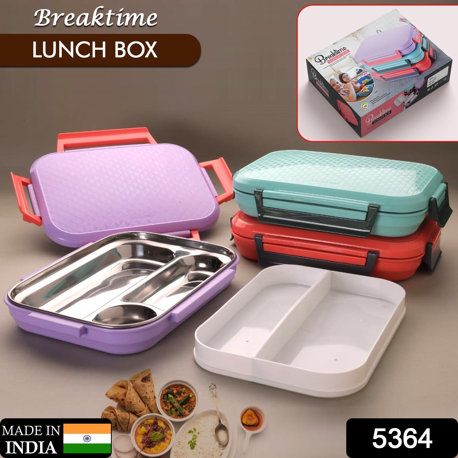 Premium Multi-Compartment Steel Lunch Box for Office, School & Travel - Springkart 