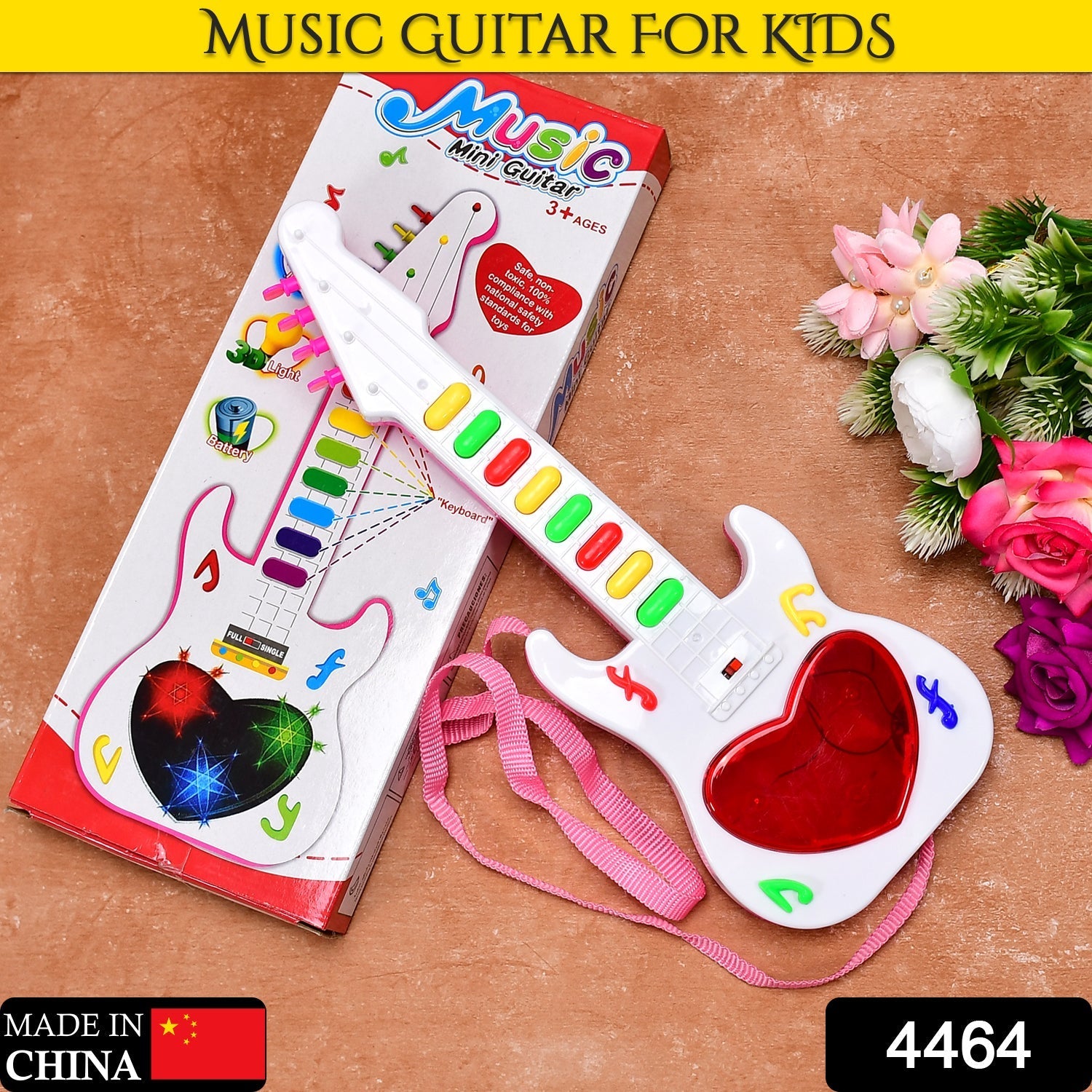 Battery Operated Musical Instruments Mini Guitar Toys and Light for 3+Years Old Kids. - Springkart 