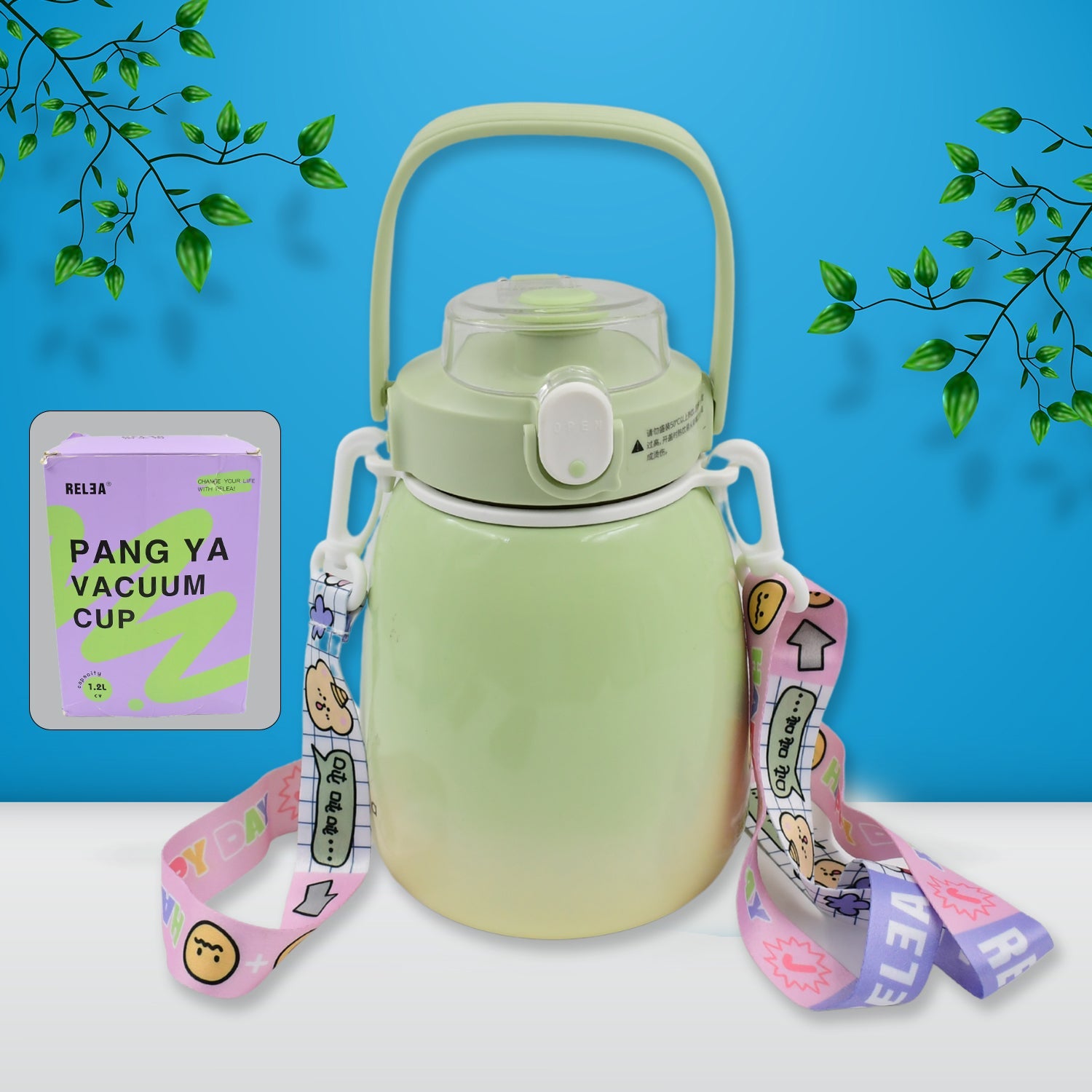 Stainless Steel Mug / Bottle Vacuum Insulated Cup With Handle (1200 ML) - Springkart 