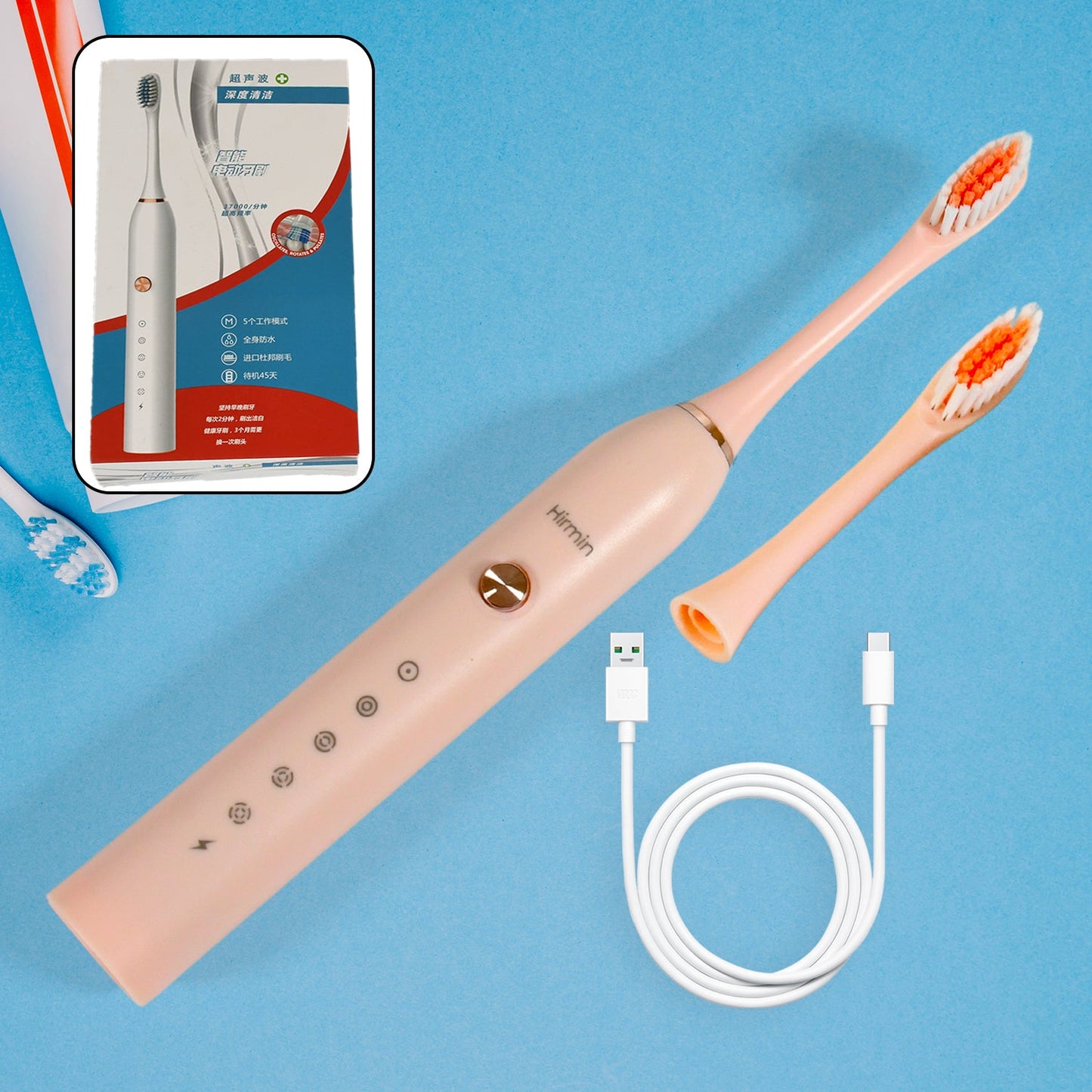 ELECTRIC TOOTHBRUSH FOR ADULTS AND TEENS, ELECTRIC TOOTHBRUSH DEEP CLEANSING TOOTHBRUSH WITH EXTRA BRUSH HEADS - Springkart 
