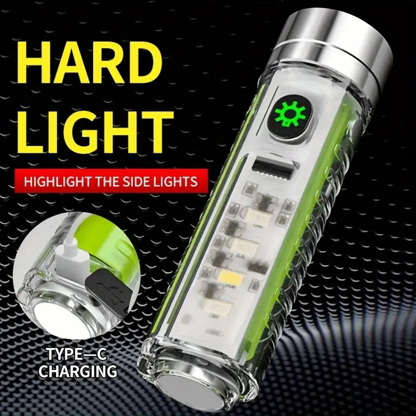 Pattern Flashlight USB Flashlight Rechargeable LED Torch Light (1 Pc) - Springkart 