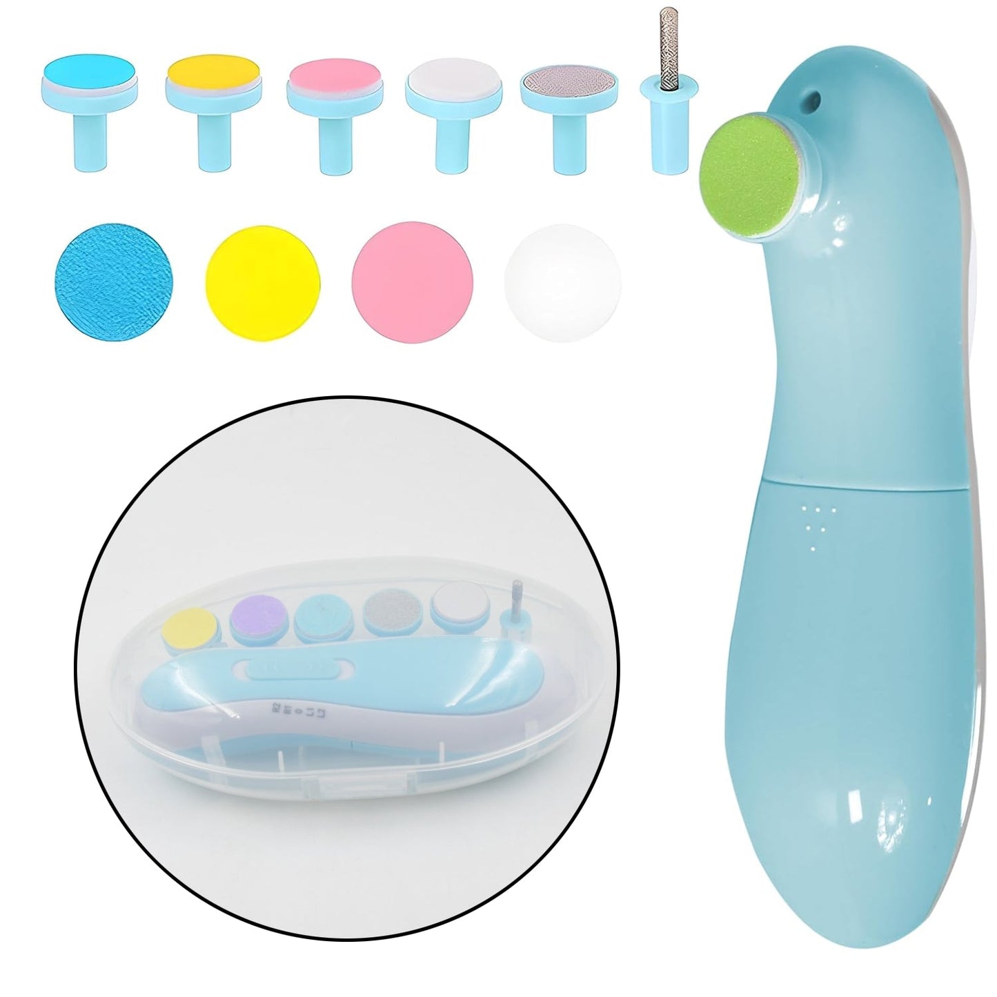 Baby Nail Trimmer / Clippers | 6 Grinding Head (Multi Color / 1 Pc / Battery not included) - Springkart 