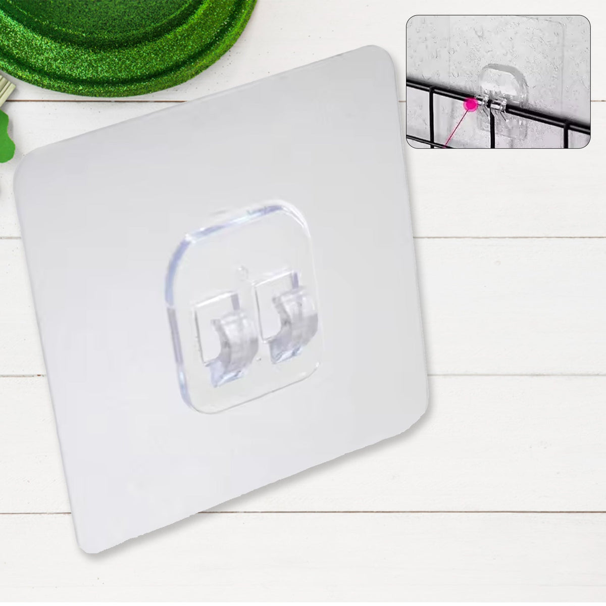 Household Self Adhesive Wall Hooks, Punch-Free Wall-Mounted Hook, Seamless Transparent No Nails Drill Waterproof Hooks for Bathroom, Kitchen, Home (1 Pc) - Springkart 