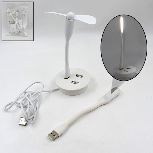 Portable Mini USB Fan, USB Ligh & USB 3 HUB / Port Combo - Springkart 