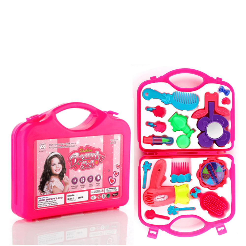 Beauty Make up Set for Kids Girls with Fold-able Suitcase (Multicolour) - Springkart 