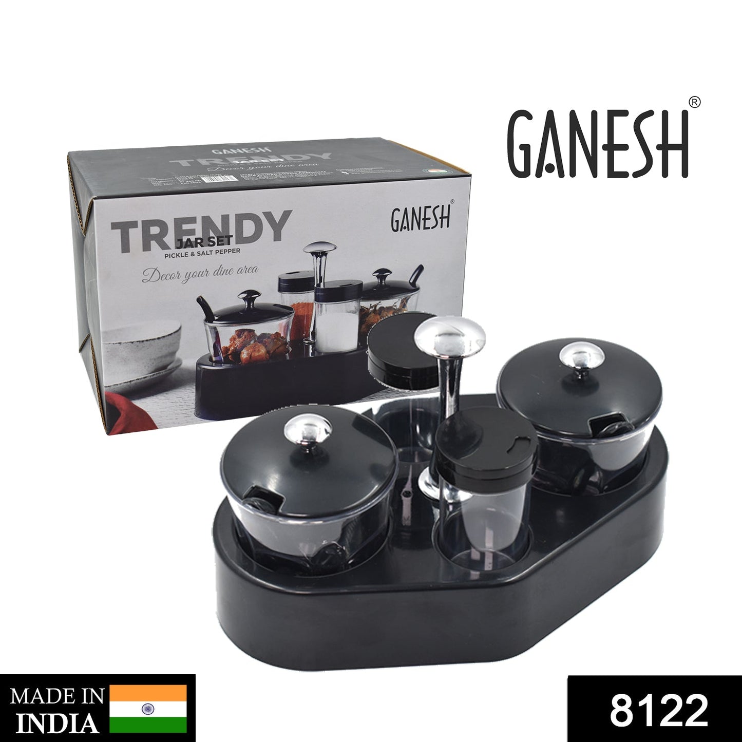 Ganesh rendy Condiment set For Kitchen Transparent jar For Easy To Access Spice 1 Piece Spice Set (Plastic) - Springkart 
