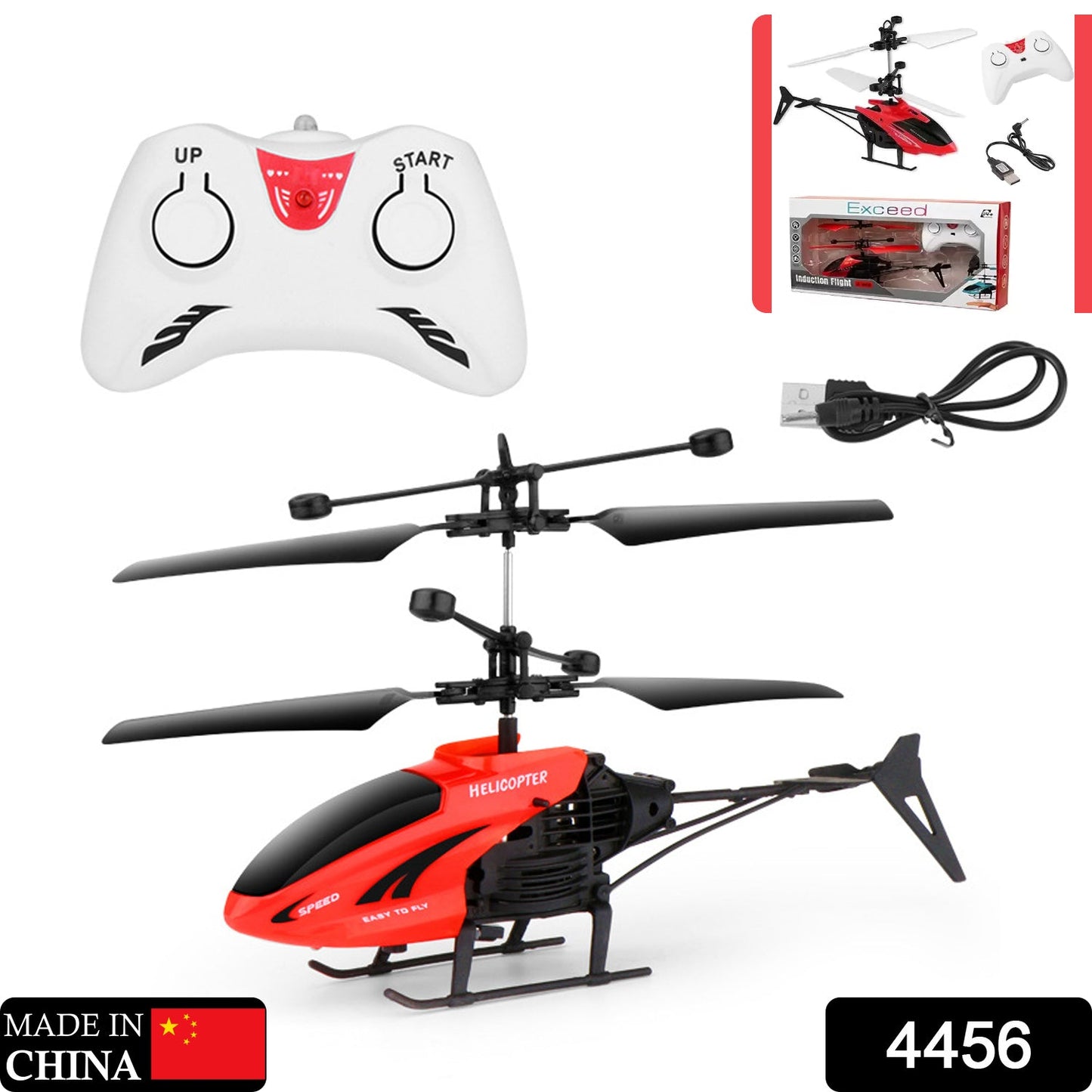 Remote Control Helicopter with USB Chargeable Cable for Boy and Girl Children (Pack of 1) - Springkart 