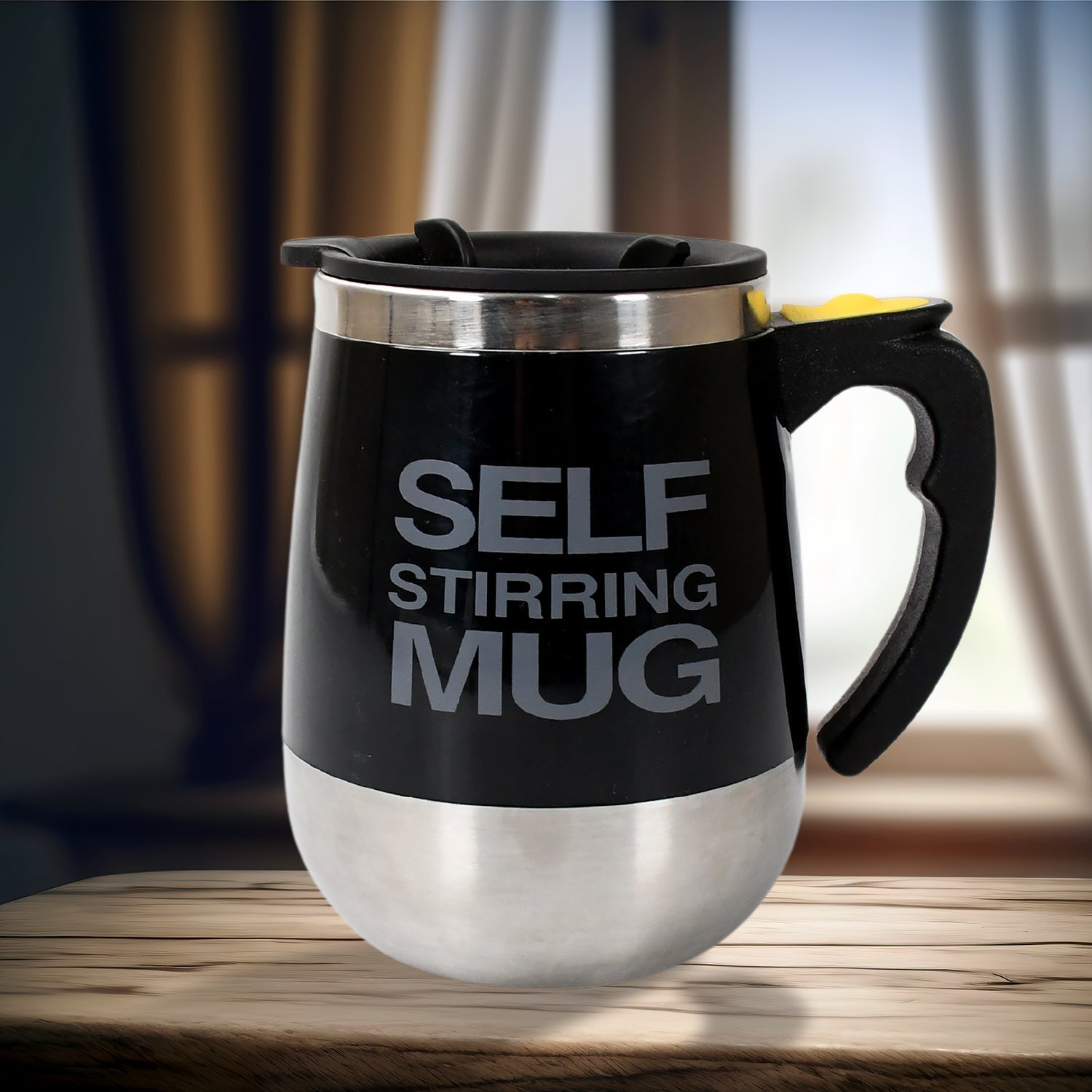 Self Stirring Mug With Lid used in all kinds of household and official places for serving drinks, coffee, any types of beverages etc. (1 Pc / 400 ML) - Springkart 