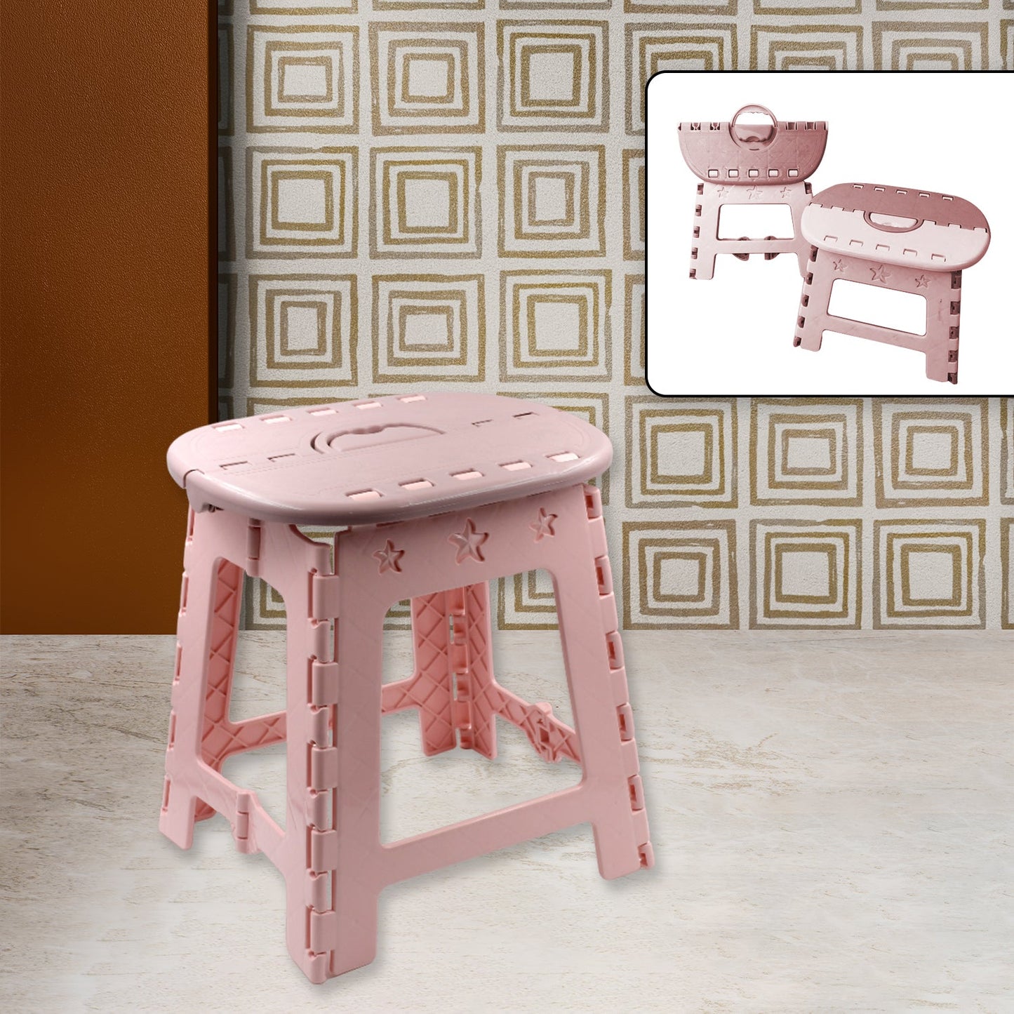 Folding Stool, Portable Travel Stool, Environmentally Friendly PP Material Stool,Portable folding stool folding chair stool folding chair with portable outdoor camping hiking, Stool Chair Folding Stool for Home Use Household (1 pc) - Springkart 