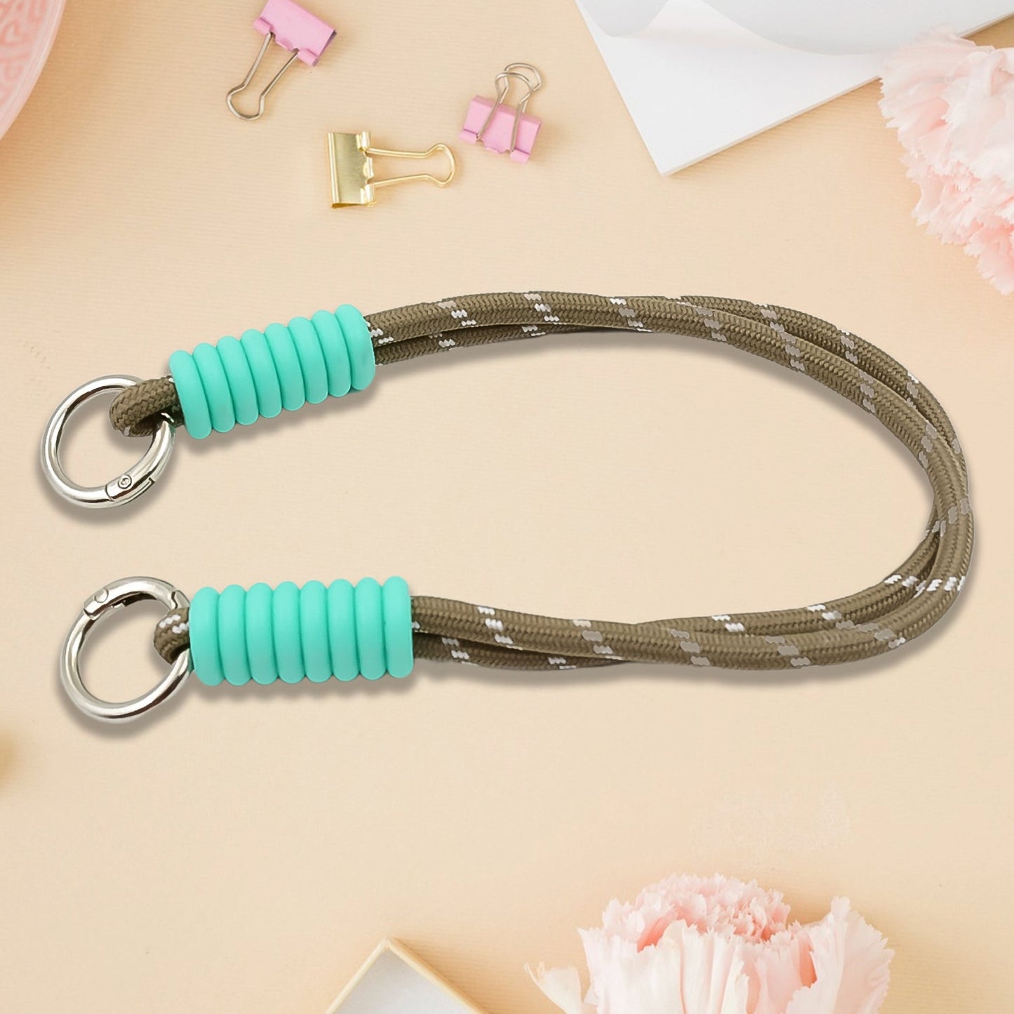 Multipurpose Two Sided Adjustable Hand Wrist Strap Lanyardwith Cellphone, Phone Strap (1 Pc / 14.5 Inch / Multicolor) - Springkart 