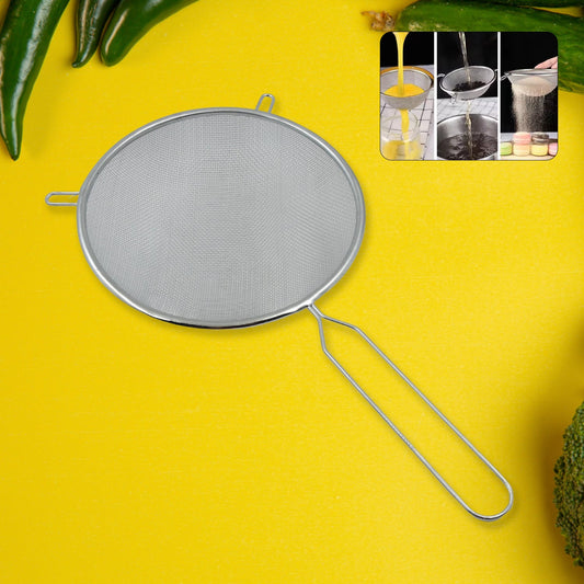 Big Mesh Strainer With Handle Stainless Steel Oil Straine, Mesh Sieve Strainer(1 Pc) - Springkart 
