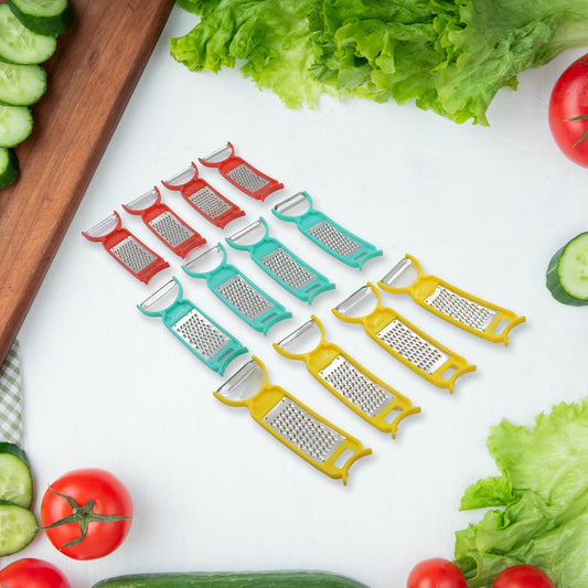Kitchen 3 in 1 Multi Purpose Vegetable Peeler Grater Cutter for Food Preparation Kitchen 3 in 1 Multi Purpose Vegetable Peeler Grater Cutter for Food Preparation (12 Pc Set) - Springkart 