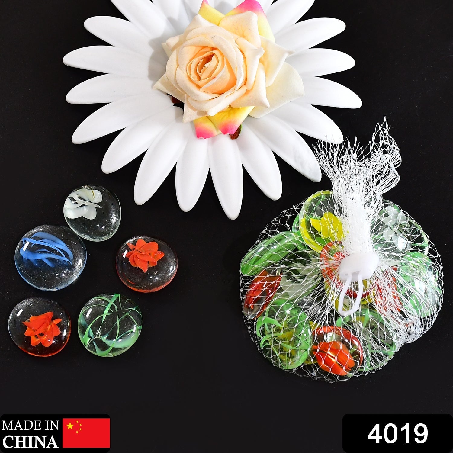 Glass Gem Stone, Flat Round Marbles Pebbles for Vase Fillers, Attractive pebbles for Aquarium Fish Tank. - Springkart 