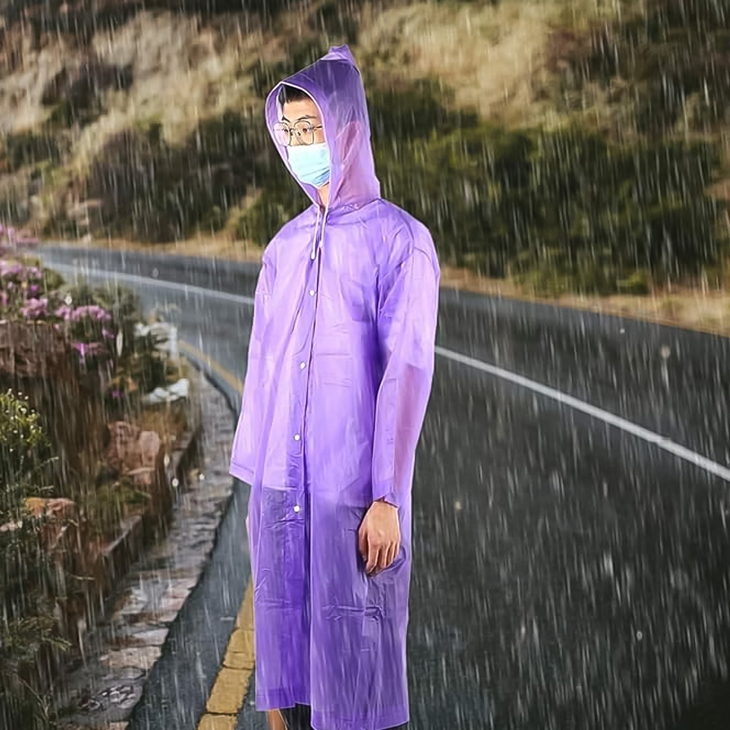 EVA Raincoat Protect Body Arms Legs, Waterproof Reusable Rain Poncho for Women Men Adult Kids Outdoor Traveling Eva Material Raincoat / Rain wear / Rain Suit for Outdoor Accessory (1pc) - Springkart 