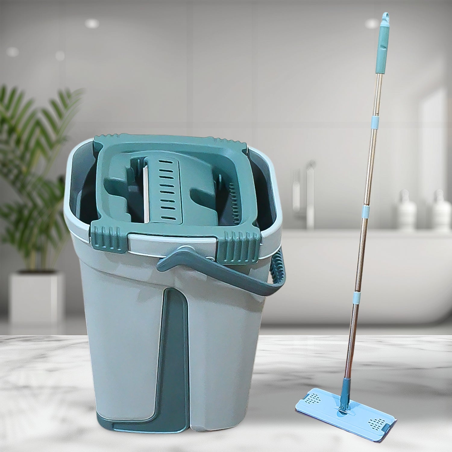 Scratch Cleaning Mop with 2 in 1 Self Clean Wash Dry Hands Free Flat Mop - Springkart 