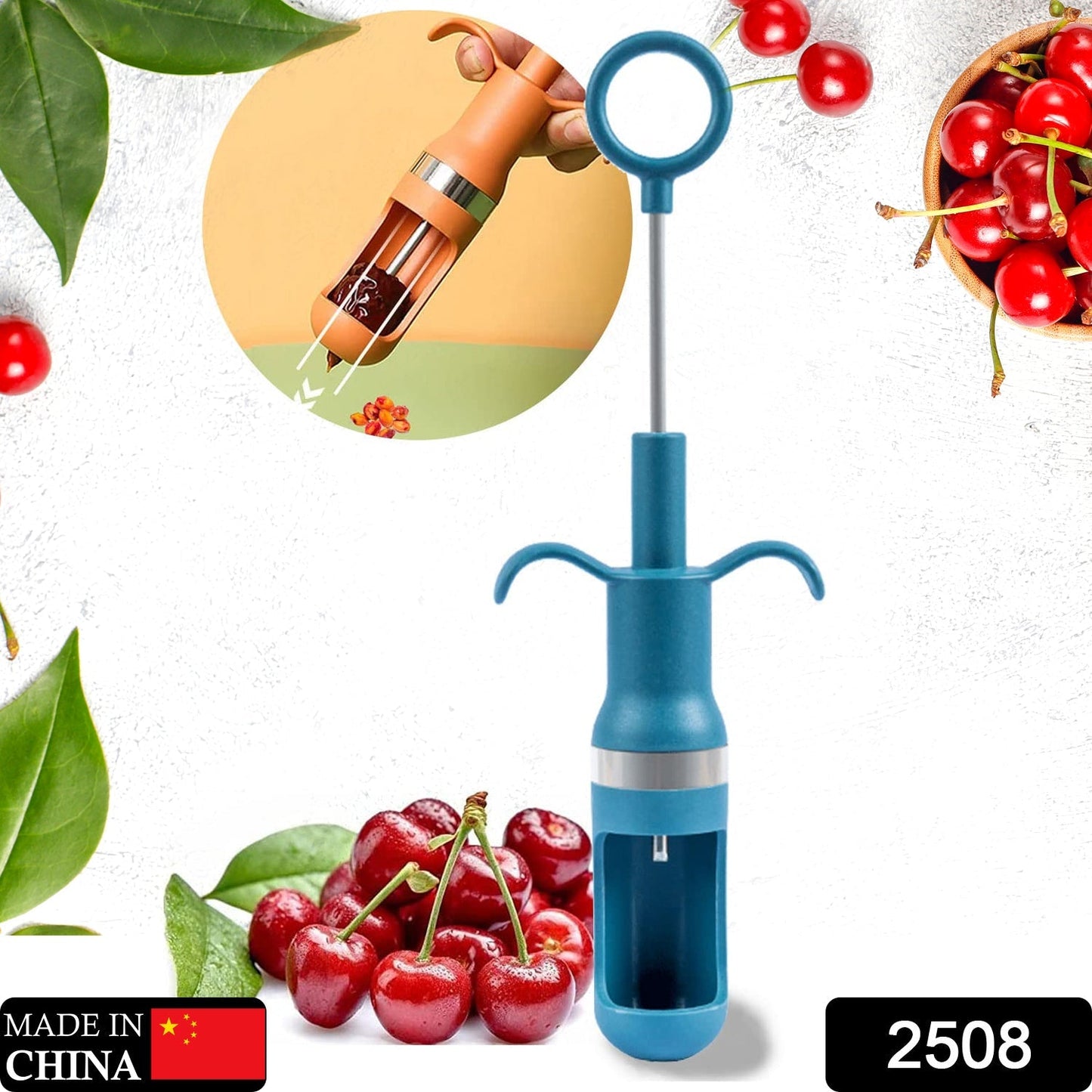 Cherry Pitter Tool, One Hand Operation Cherry Corer Pitter Remover Tool Best, Cherry Pit Kitchen Tools for Cherries Jam Quick Removal Fruit Stones (1pc). - Springkart 