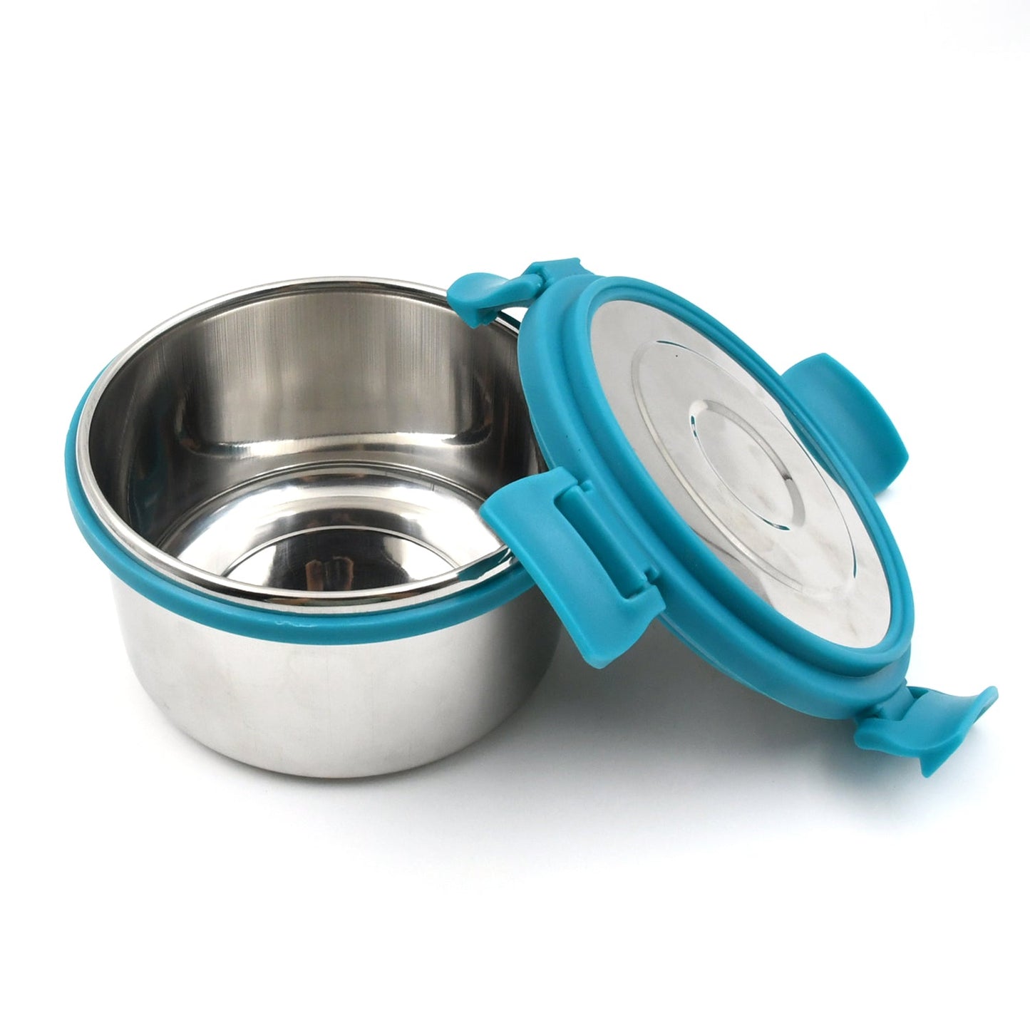 Miracle Solo round Lunch box High Grade Stainless Steel Double Wall Insulated 300ML Food Container 4 Lock Clip Leak Proof Lid, Best Return Gift for Any Occasion (1 Pc) - Springkart 