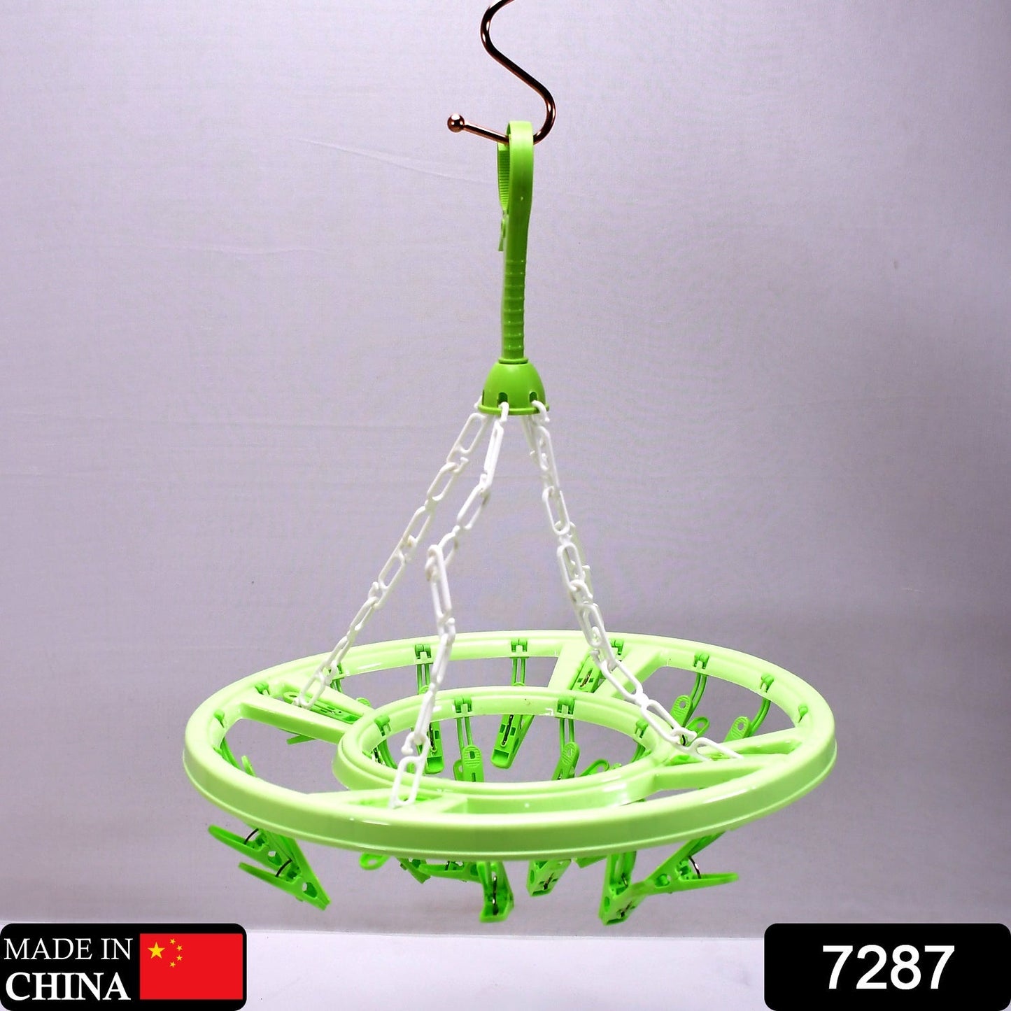 PLASTIC ROUND CLOTH DRYING HANGING HANGER ( 15 CLIPS ) - Springkart 