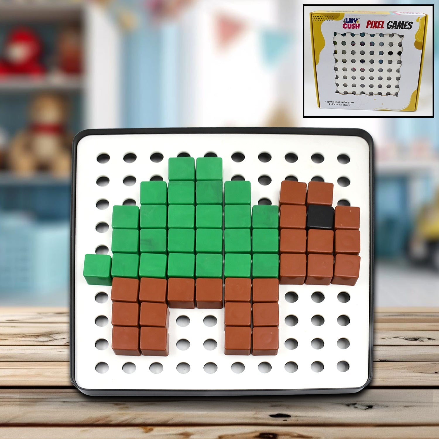 Pixel Cubes Toy for Children Early Education, Pixel Game Educational Board Games Board, Birthday Gift for Kids, Learning Math Toy, Brain Games, Math Puzzle (Approx 180 Cubes With Pixel Board & Book) - Springkart 