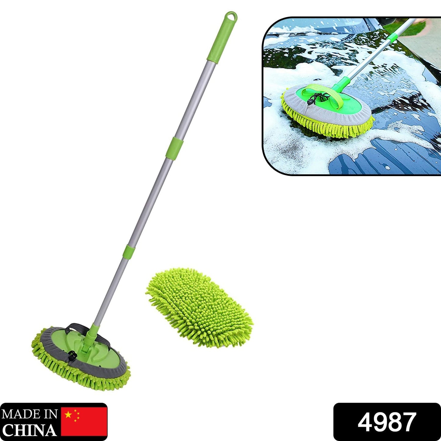 Car Duster Microfiber Flexible Duster Car Wash | Car Cleaning Accessories | Microfiber | brush | Dry / Wet Home, Kitchen, Office Cleaning Brush Extendable Handle - Springkart 