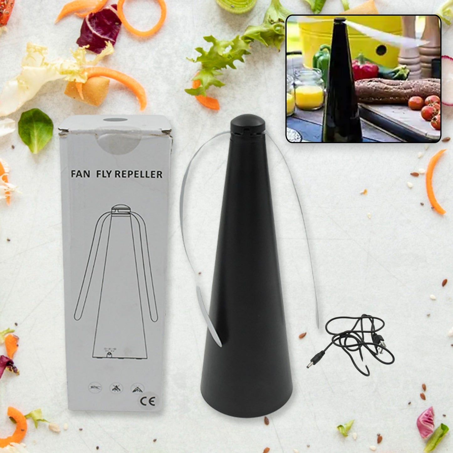 Fly Repellent Fan (Battery & USB) - Tabletop, Indoor/Outdoor, Chemical-Free - Springkart 