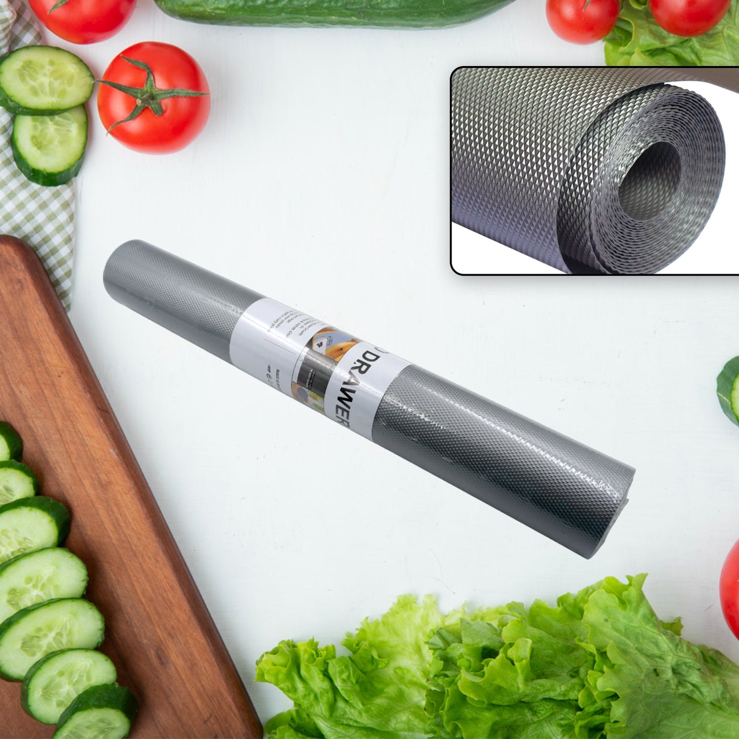 Multipurpose Anti-Slip Mat Liner Roll - 45cmx5m for Kitchen, Bathroom, Cabinet, Drawer, Shelf & Fridge - Springkart 