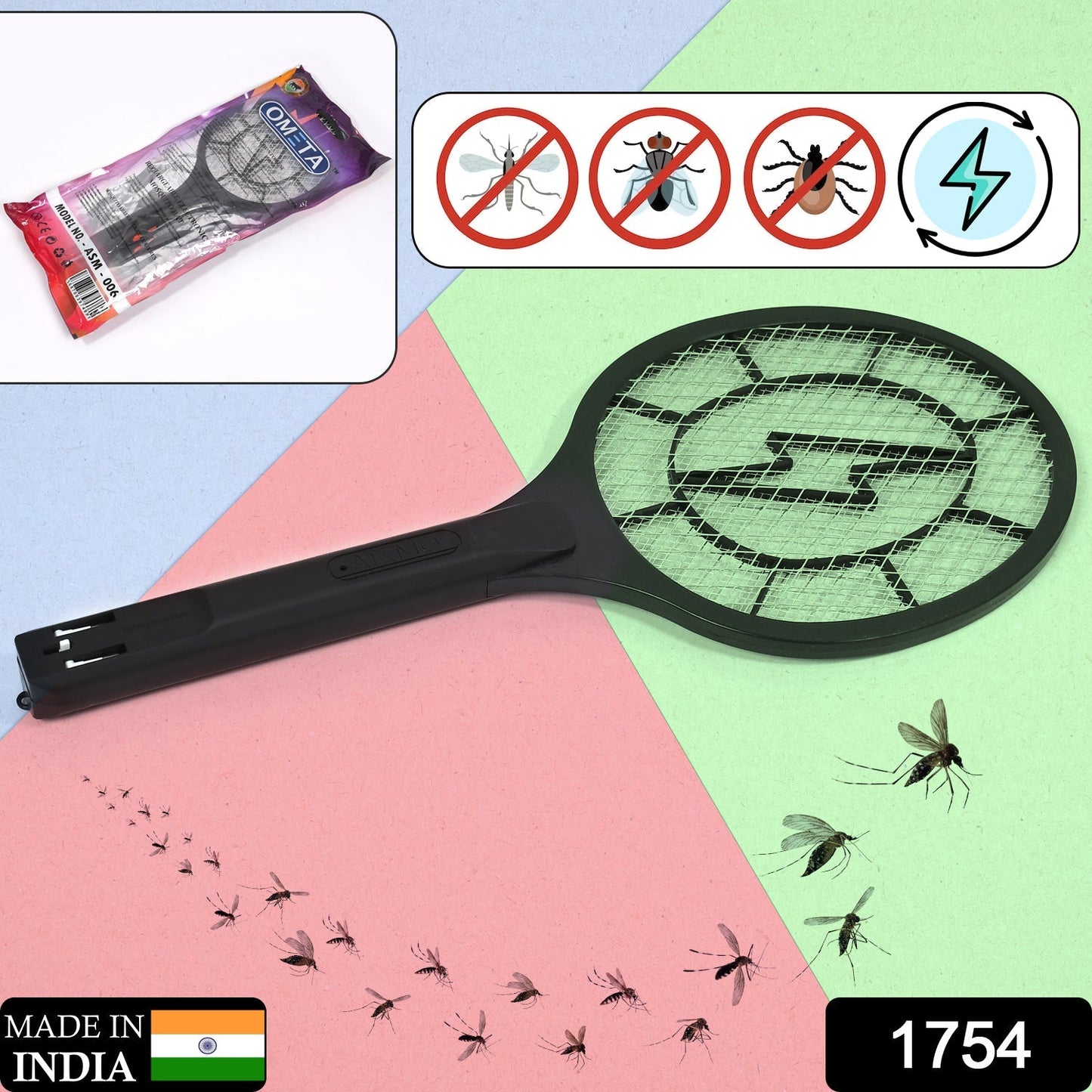 Mosquito Killer bat Electric Rechargeable swatter Killing Racket / Zapper Insect Killer - Springkart 