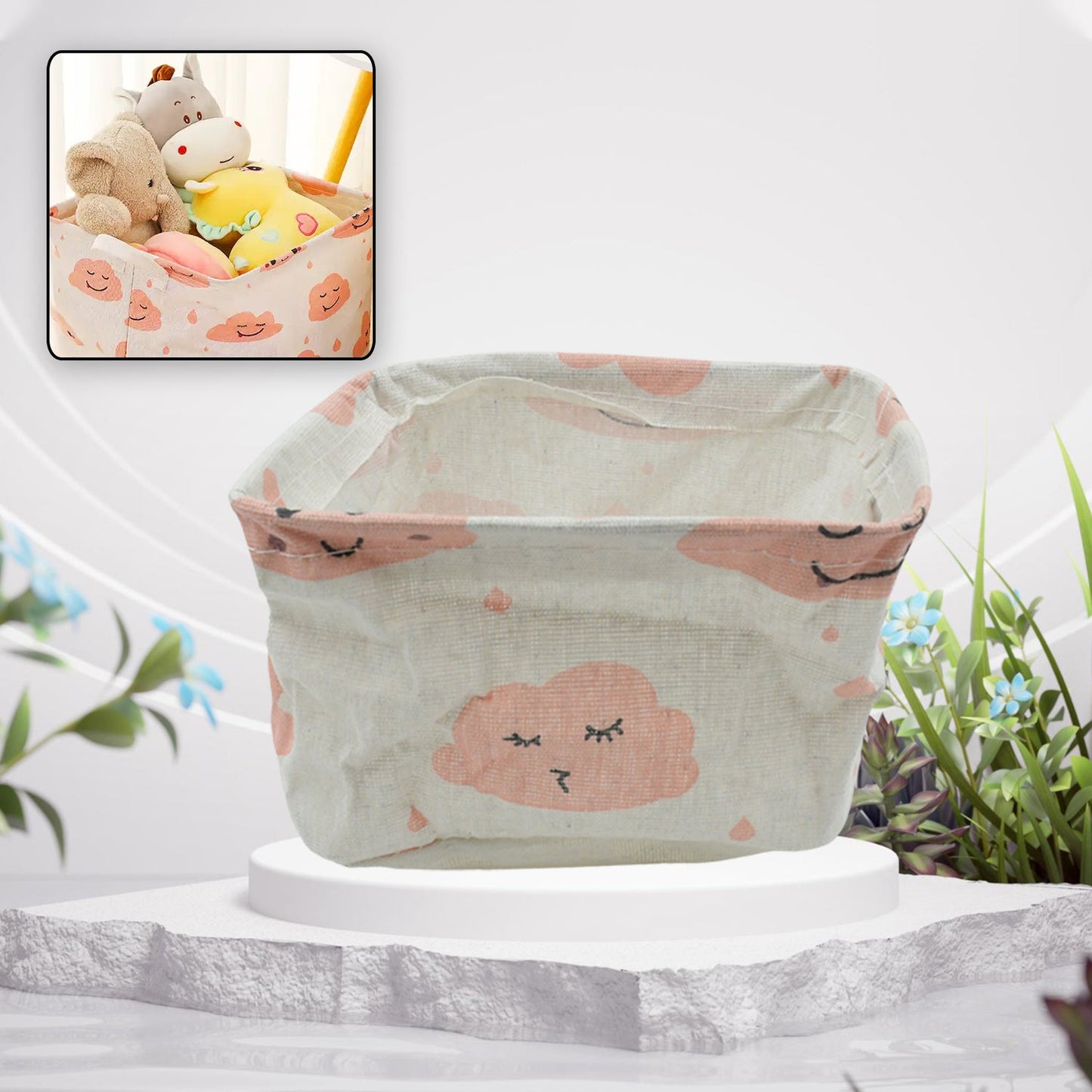 Small Foldable Storage Boxes Cubes Container Organizer Baskets Fabric Drawers Bedroom, Closet, Toys, Thick Cloth Shimmer, Home Decor Organizers Bag for Adult Makeup, Baby Toys liners, Books - Springkart 