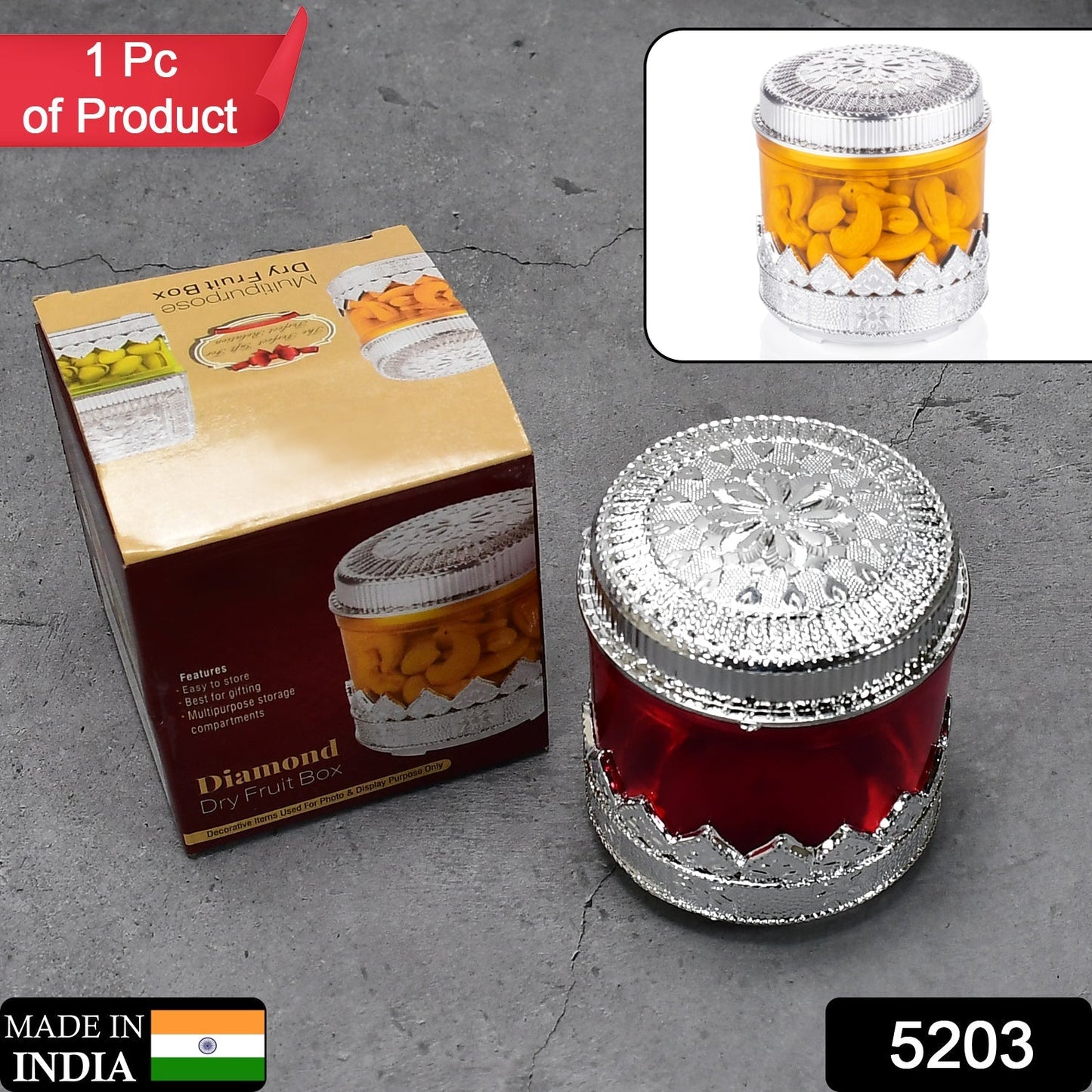 Diamond Design Dry Fruit Storage Box - Springkart 