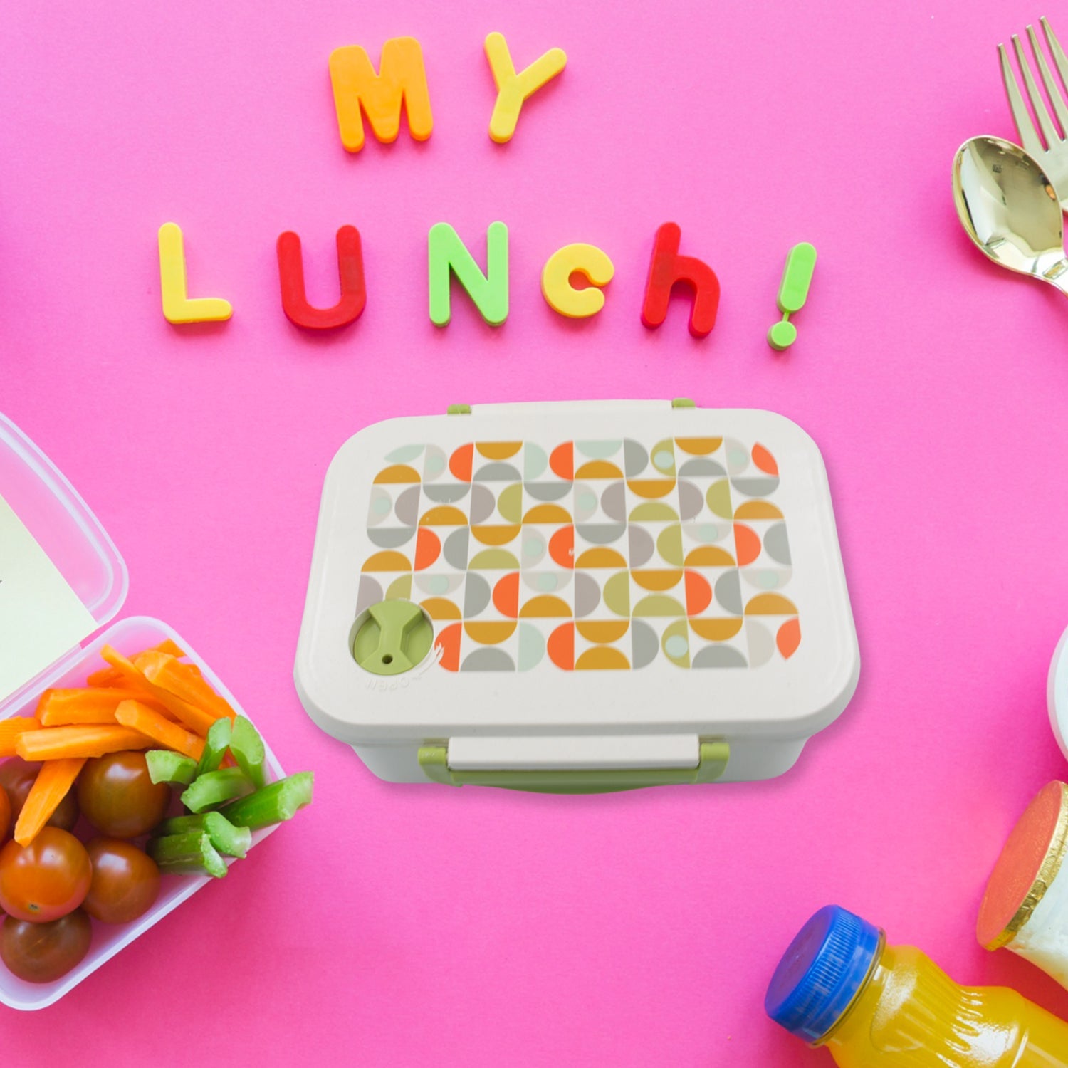 Lunch Box 3 Compartment With Leak Proof Lunch Box & 1 spoon, For School & Office Use - Springkart 